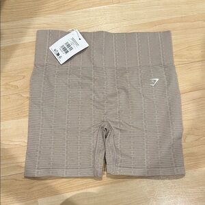 Gymshark Adapt Monogram Seamless Shorts - Stone Pink/Ecru White